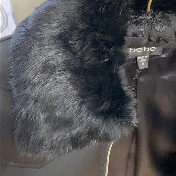 Black fur collar Bebe jacket - Picture 2 of 8